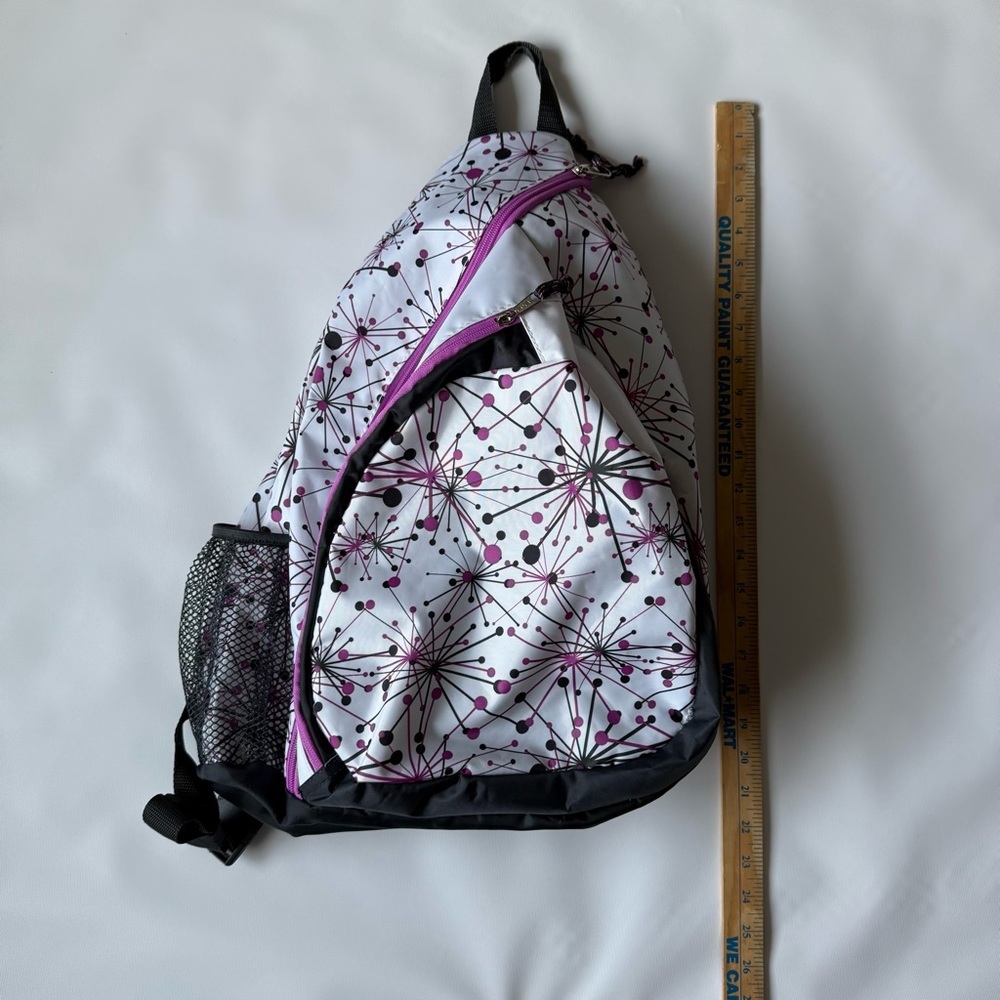 Stylish Women's Backpack - White‎ and Purple